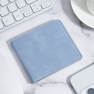 新款卡包钱包一体男士超薄短款皮夹软皮钱夹轻薄简约多卡位小皮夹
