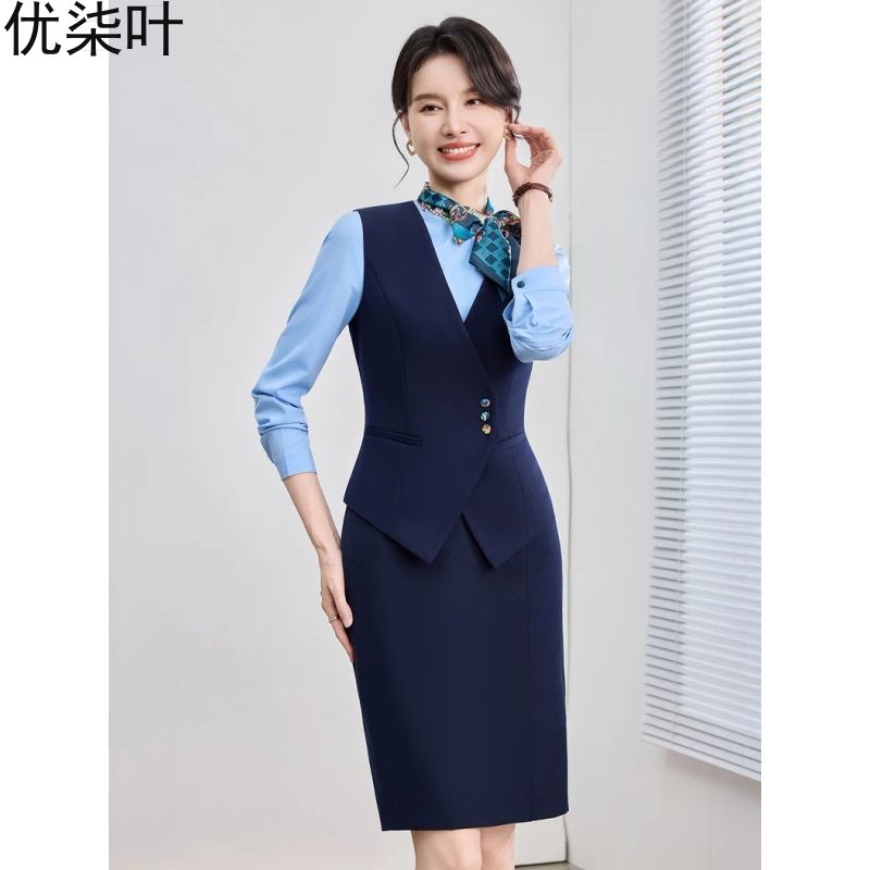 职业马甲套装女2026新款售楼部酒店前台工装珠宝店ol气质工作制服图片