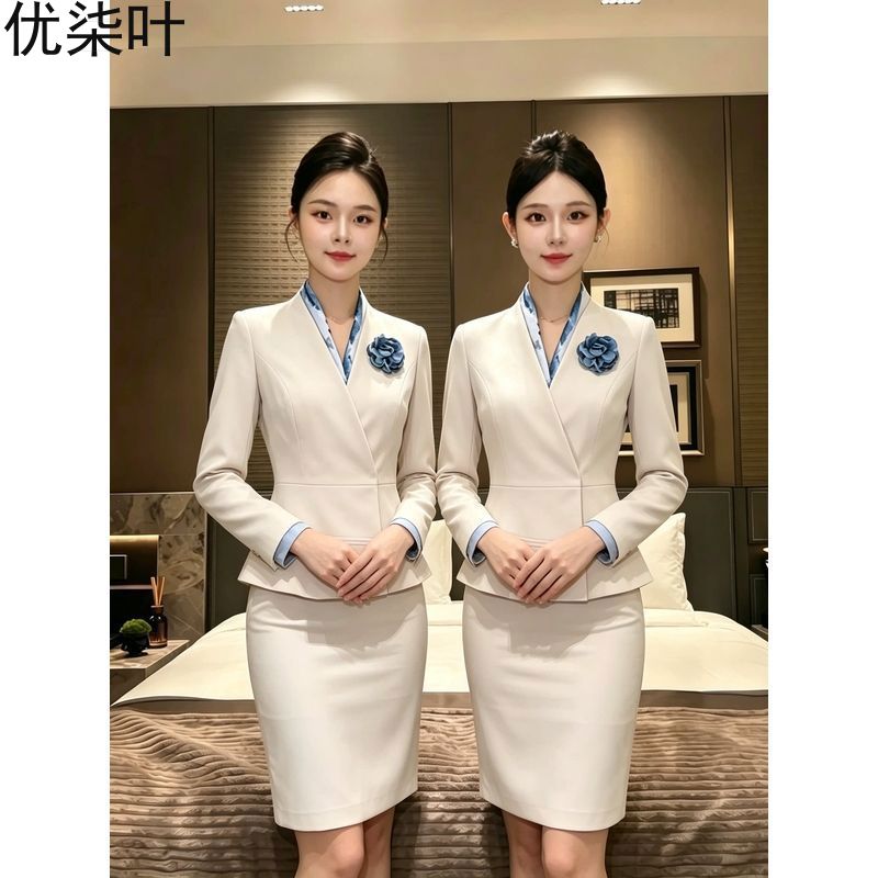 案场客服工作服高端职业套装裙女春秋酒店前台接待工装美容院制服图片