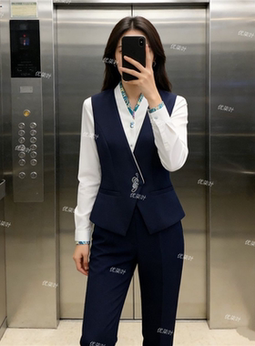 空姐职业套装女高端制服移动工装酒店前台接待珠宝店工作服