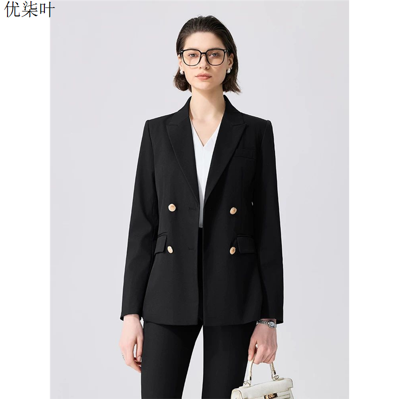 黑色西装外套女高级感职业装教资面试穿搭轻职场正装女套装大学生