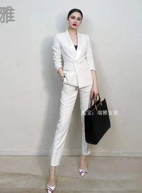 白色西装套装女春秋2022新款时尚气质女神范正装职业西服外套秋冬