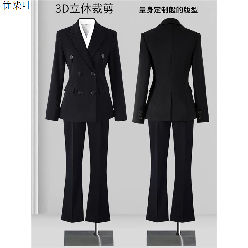 黑色西装套装女职业正装大学生面试高级感女士西服外套春秋工作服