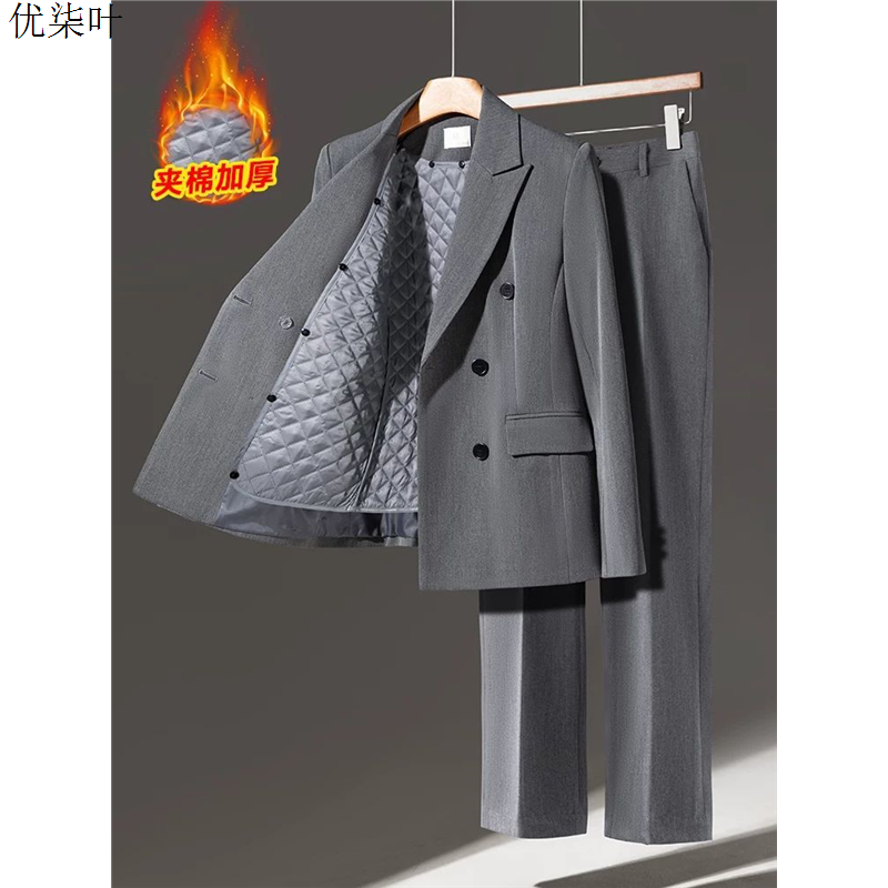 冬季职业西装套装女2025新款轻职场正装高级感秋冬加厚西服外套