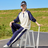 Polo翻领洋气女孩初中学生女童长袖 2025新款 两件套 秋装 女大童套装