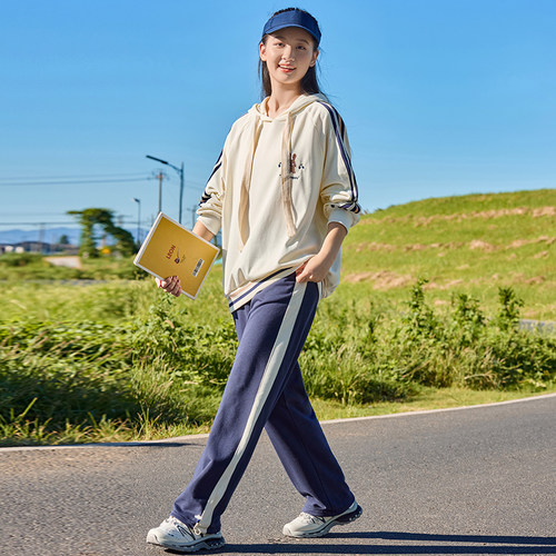 2021秋季宽松连帽休闲运动风套装