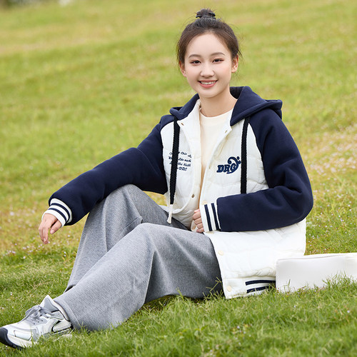 2024冬季新款撞色拼接休闲套装