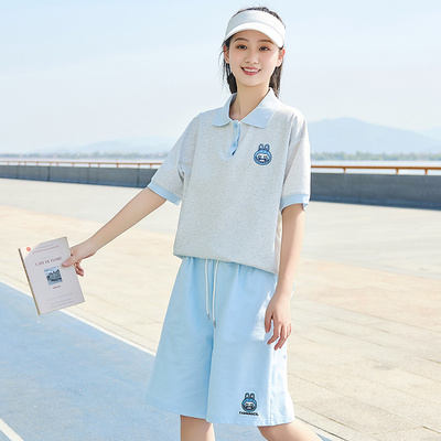初中生polo领短袖T恤休闲运动