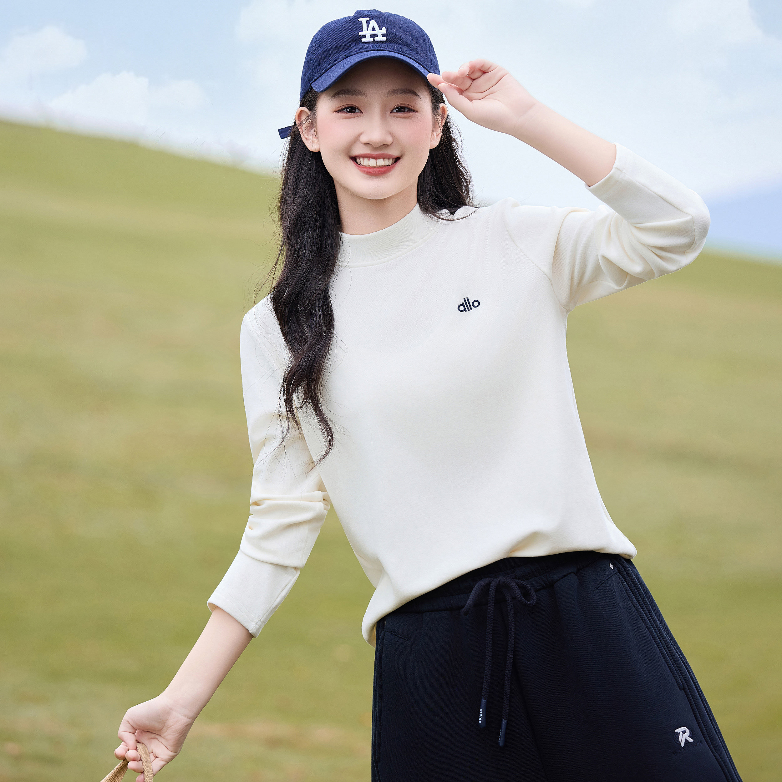 少女打底衫初中生上衣女大童长袖t恤秋冬立领半高领加绒保暖打底