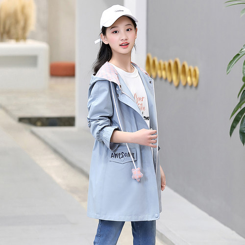 少女风衣外套春装大童高中生