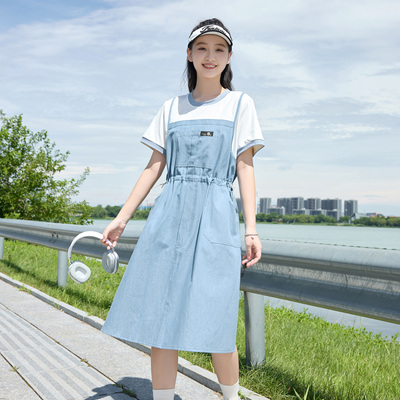 少女连衣裙纯棉中学生吊带裙