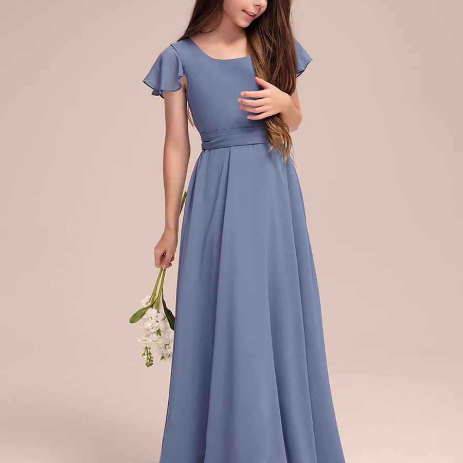 女大童雪纺演出服欧美秋季公主裙