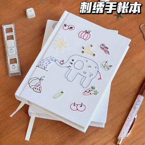 刺绣手帐本卡通治愈系学生高颜值布艺涂鸦计划日记本日系笔记本子