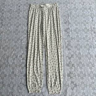 包邮松紧腰有腰绳绵软小碎花面料束裤脚运动家居裤长裤睡裤女1035