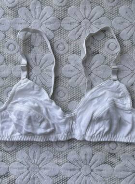 简约白色可调节双肩带柔软棉质薄杯后排扣女士内衣无钢圈文胸3550