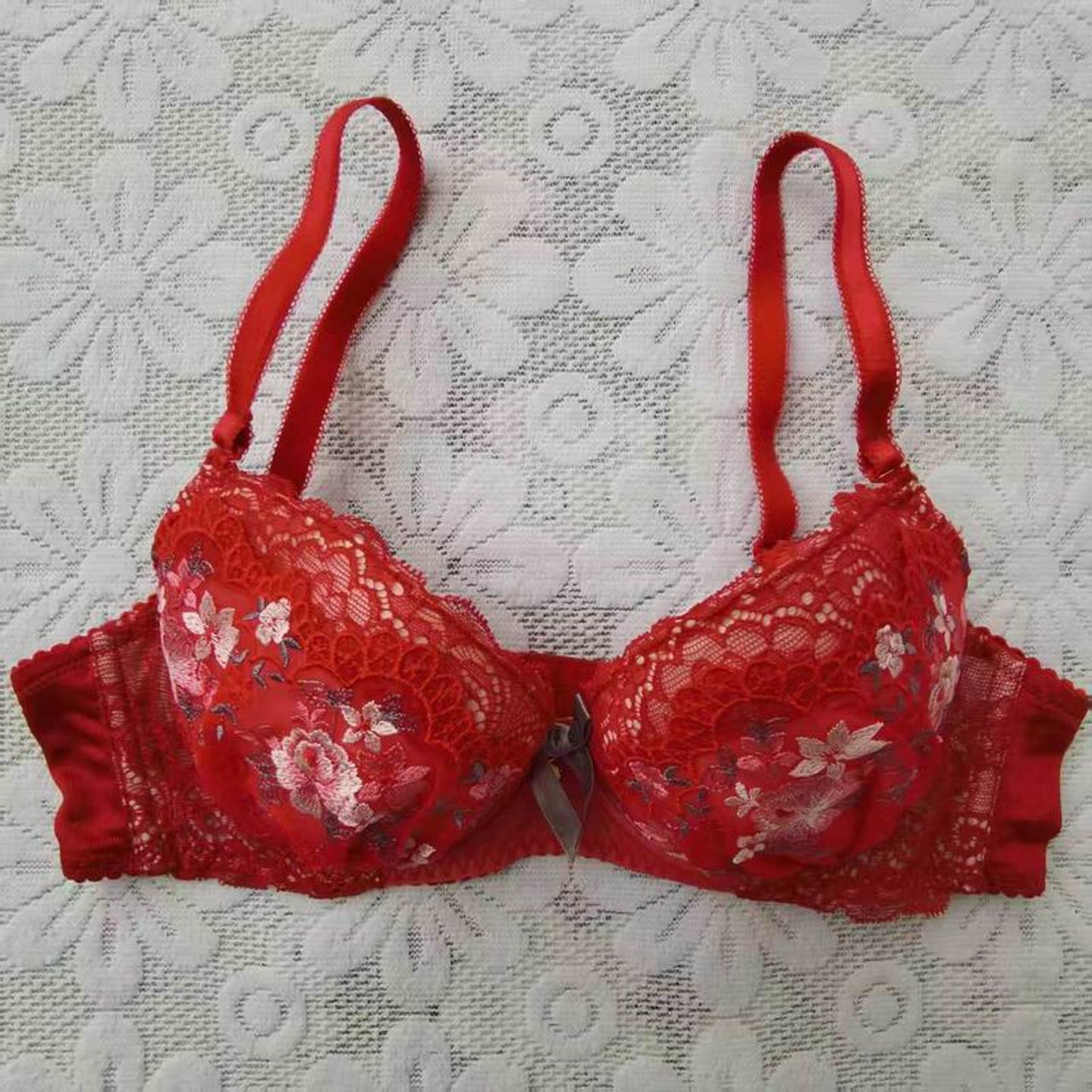 日单甜美印花可调节双肩带有钢圈舒适薄棉杯女士内衣后扣文胸8221