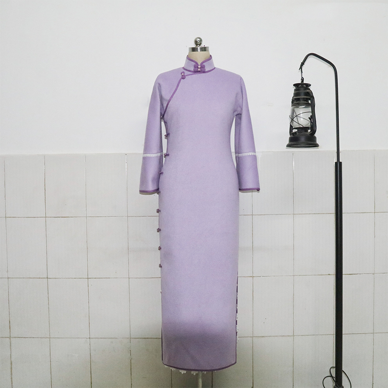 素颜淑缘复古日常长旗袍