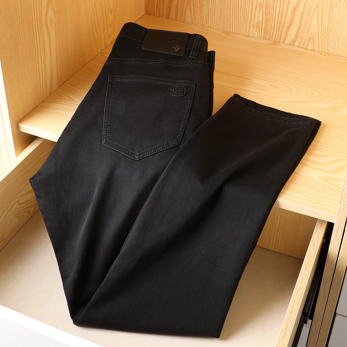 特柔软！蓬松绵柔夏季薄款弹力直筒牛仔裤男士黑色通勤长裤