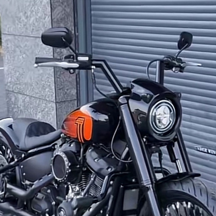 哈雷街霸肥仔x48改装车把戴纳软尾突破者路王1.5寸粗Z字闪电车把