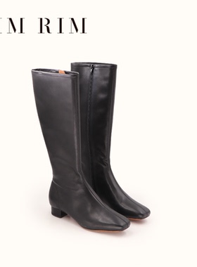 RIM RIM经典款长靴显瘦简约舒适小众设计师鞋履三厘米跟高骑士靴
