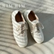 RIM新款 女平底休闲鞋 运动德训鞋 RIM 阿甘鞋 真皮小白鞋 塑形马皮鞋