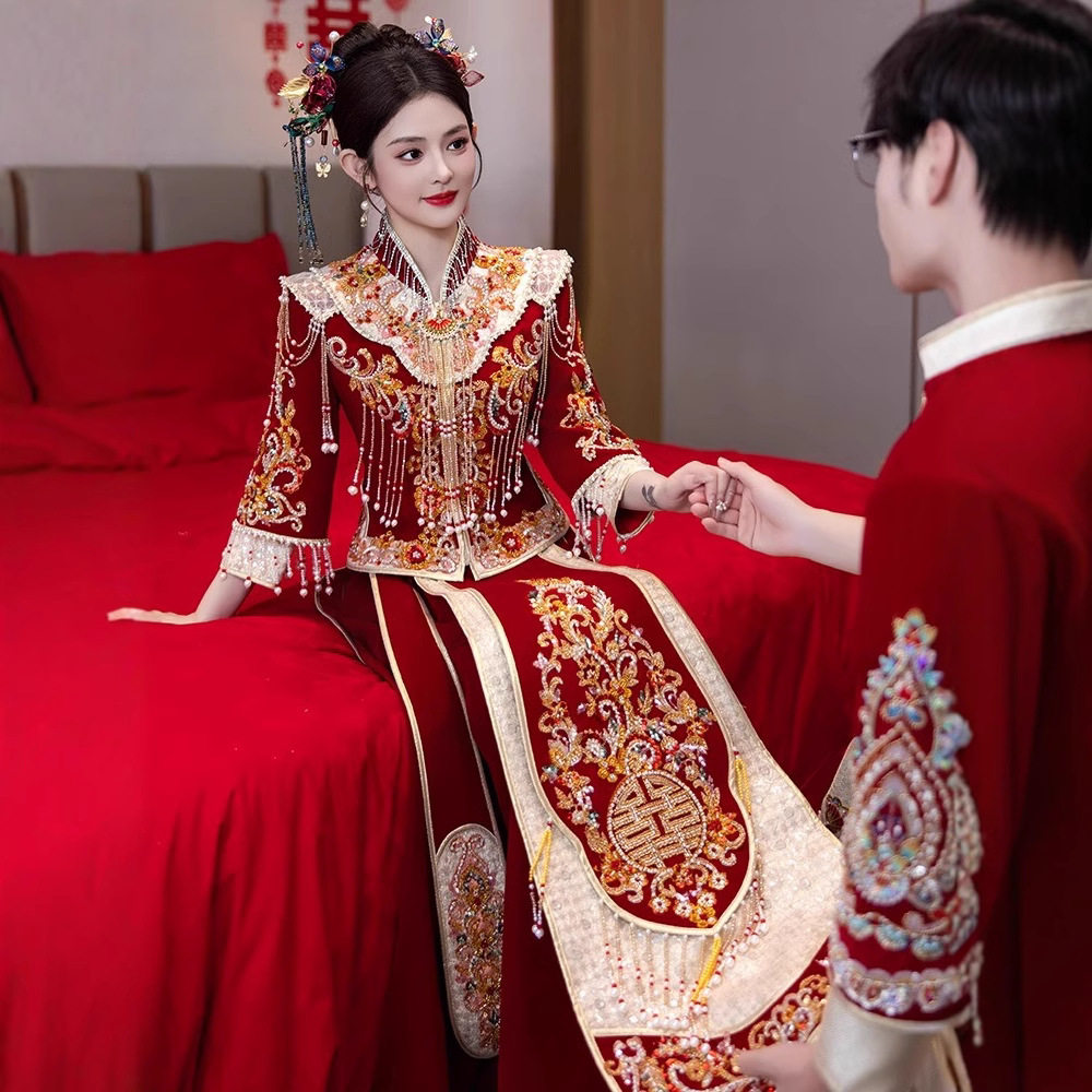 重工秀禾服新娘龙凤褂嫁衣2025新款高级结婚敬酒服中式婚纱礼服女
