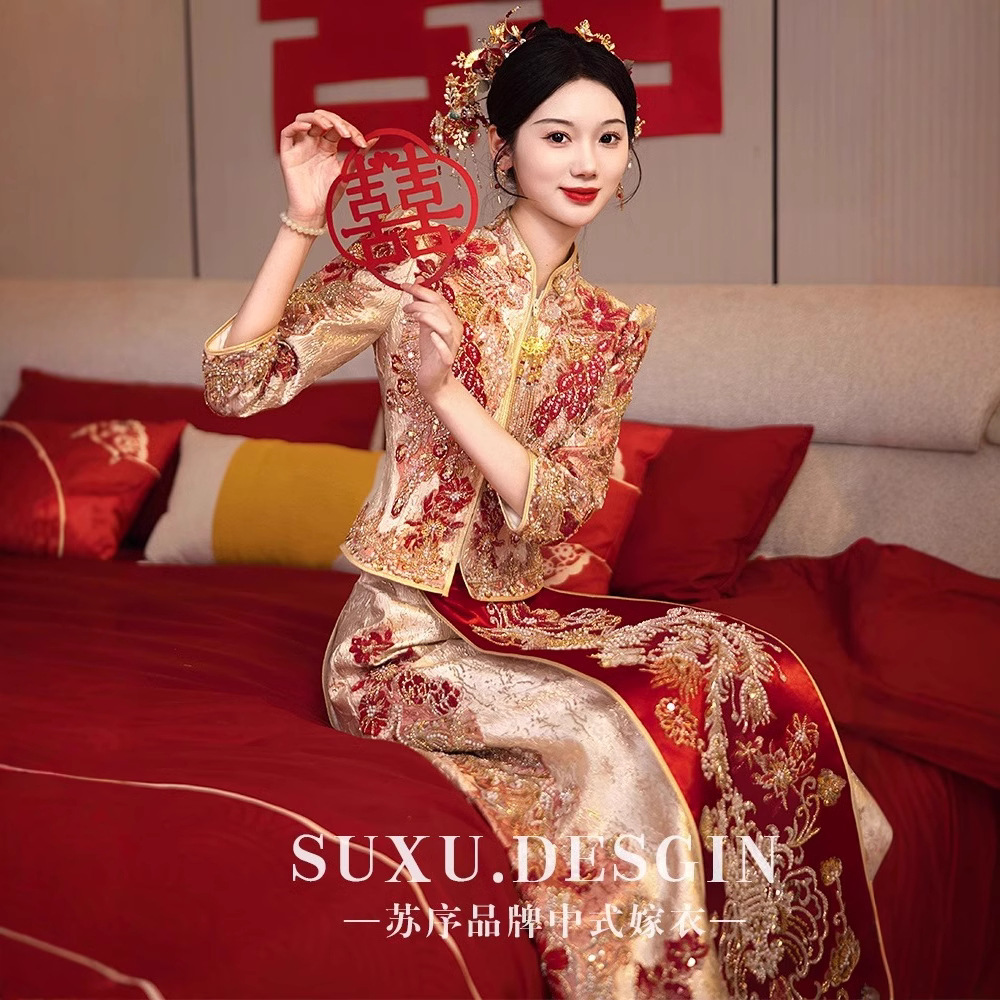 重工秀禾服2025新款结婚礼服新娘敬酒服高级中式婚服龙凤褂小个子