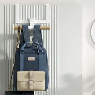日式创意双肩包门后挂架双层隔断背包架简约门后书包挂架收纳神器