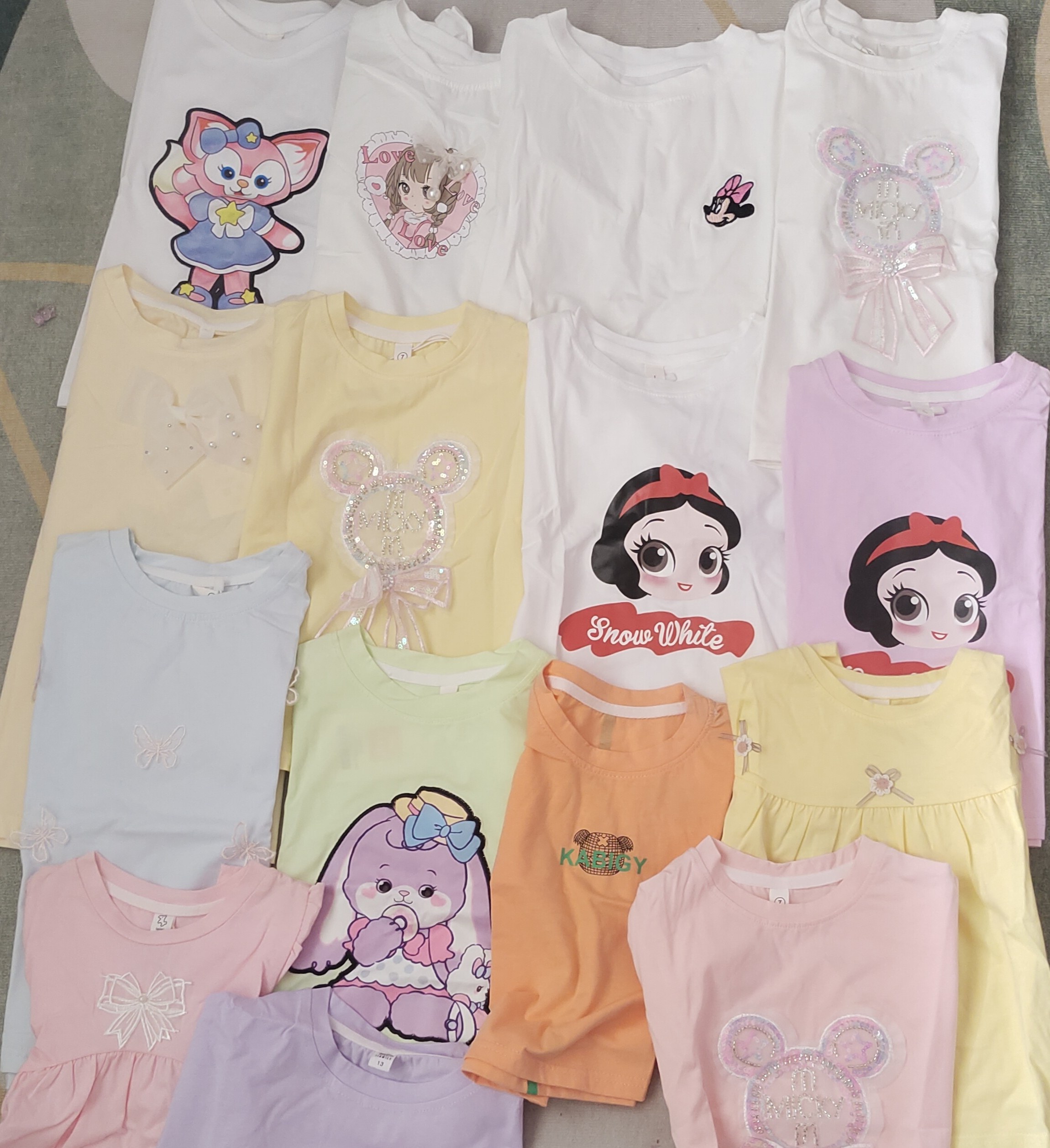 断码清仓童装短袖可爱亮晶晶贴片