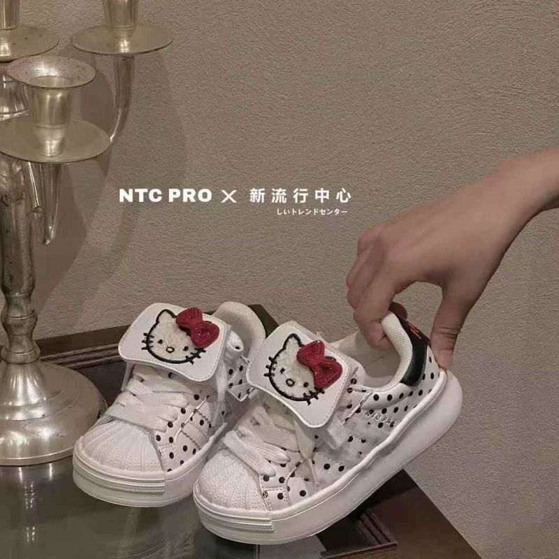 2025秋款新品NTC儿童潮鞋皮面轻便女孩学生女童贝壳鞋小白鞋板鞋