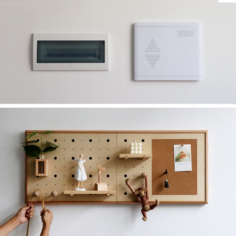 配电箱多媒体箱j装饰一体定制路由器遮挡柜盖板强弱电箱电表置物