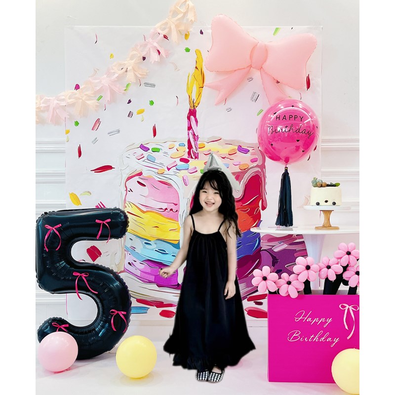 男女孩宝宝生日装饰n场景布置背景墙儿童拍照蛋糕挂布氛围道具礼