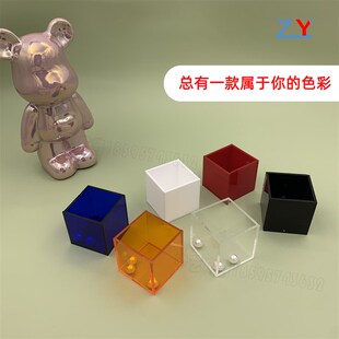 迷你小格子盒透明j正方体分格收纳盒食玩分类展示盒五金零件散珠