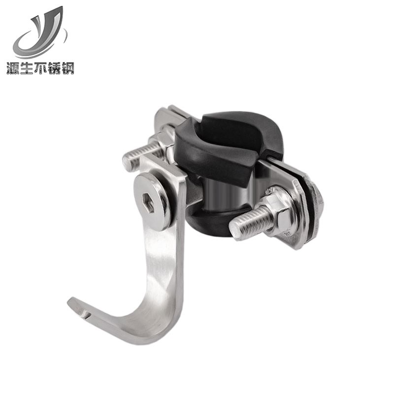 304不锈钢圆管挂钩承重晾衣杆防风钩N免打孔旋转挂衣帽钩