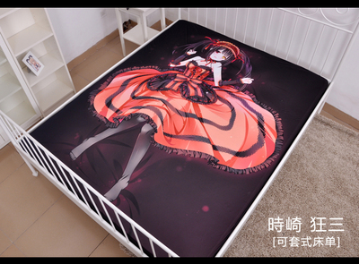 包邮 约会大作战DATE A LIVE时崎 狂三定制学生床单动漫床笠床罩