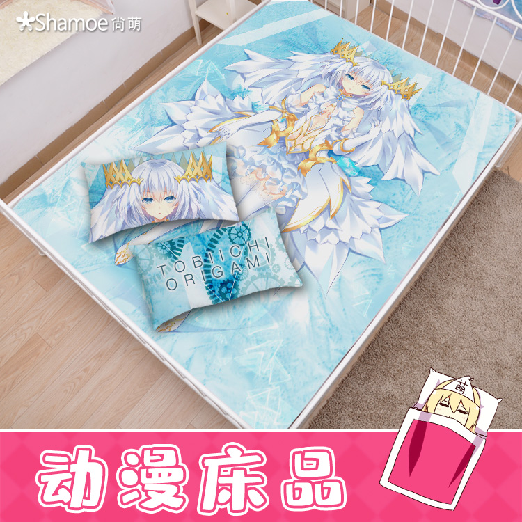 尚萌约会大作战鸢一折纸动漫周边床上用品床单被子学生三件套毛毯