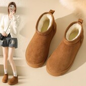 皮毛一体雪地靴加绒保暖棉鞋 加绒厚底雪地靴女冬季 保暖2025新款