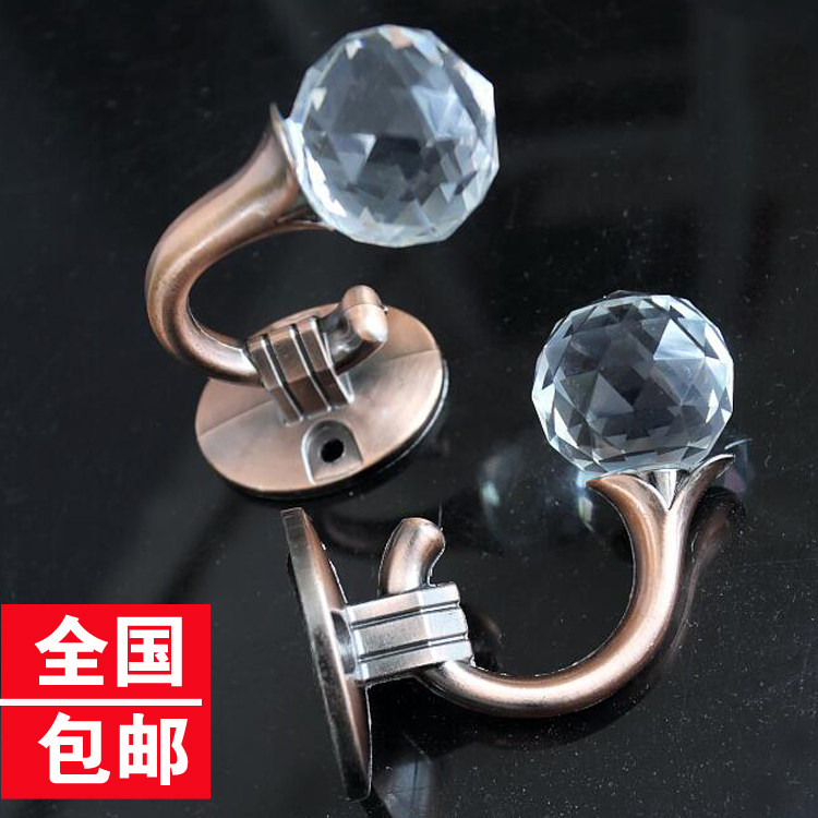 免打孔窗帘挂钩墙钩金属水晶壁挂钩挂钩欧式粘钩粘胶衣帽钩勾壁钩