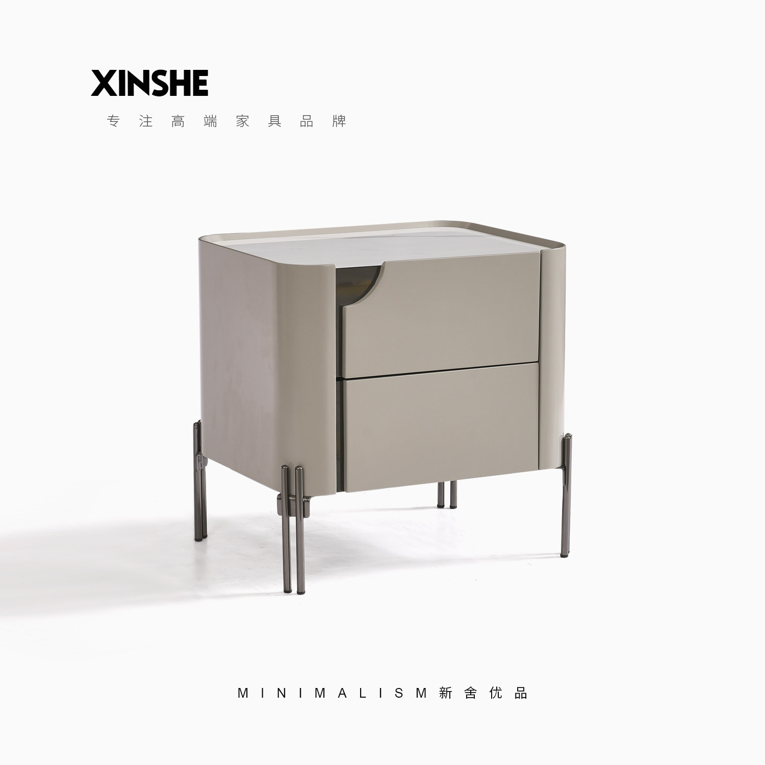 意式极简床头柜烤漆轻奢设计师款