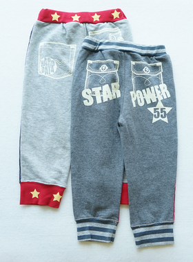 男孩纯棉长裤运动休闲缩口裤子外贸童装男童80-110cm春秋装7081