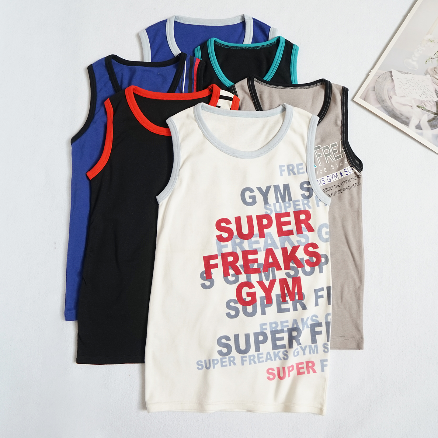 男孩纯棉背心无袖T恤吸汗透气