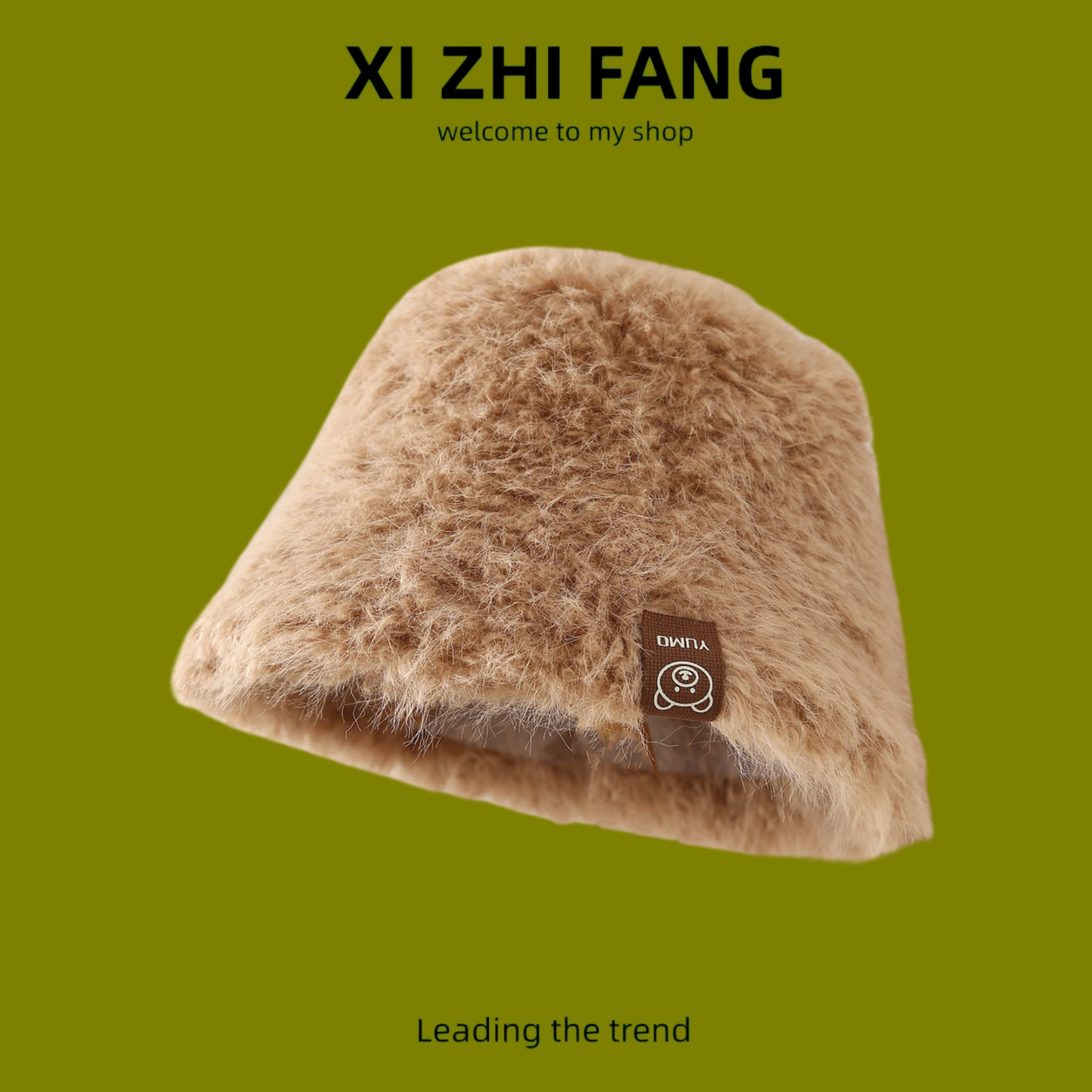 兔毛帽子女秋冬季2025新款大头围毛绒渔夫帽素颜遮脸显脸小保暖帽