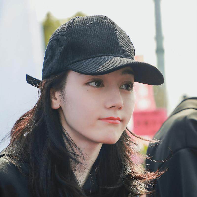 迪丽热巴同款日系复古灯芯绒光板棒球帽子男女潮秋冬休闲鸭舌帽夏