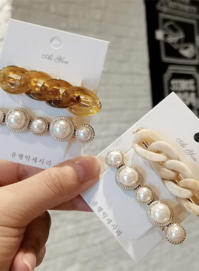 ins风链条发夹赵露思同款侧边