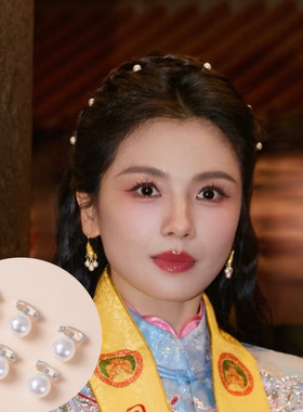 刘涛同款珍珠顶夹发扣女少女感甜美编发点缀发卡侧边碎发夹子发饰