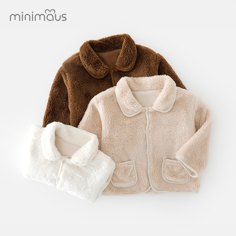 保暖柔软长毛绒宝宝外套秋冬款