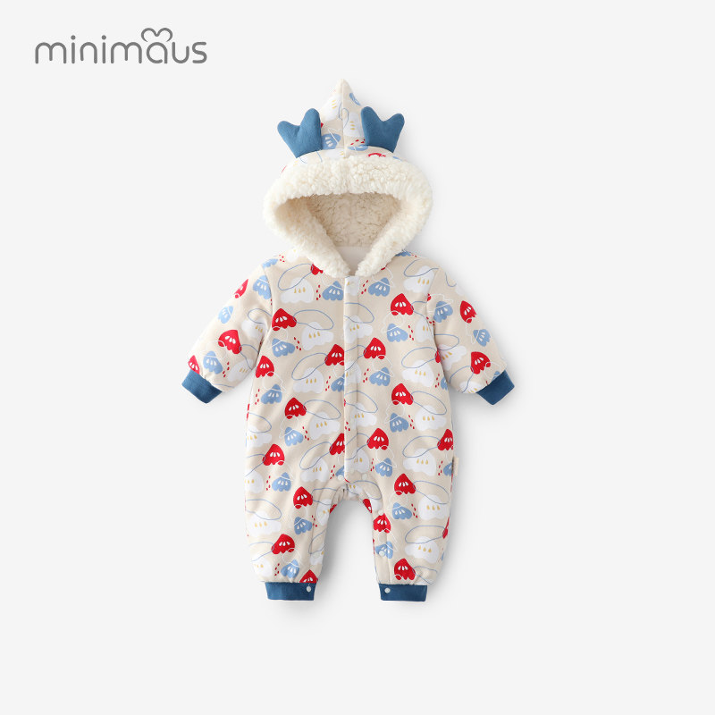 婴儿连体衣秋冬外出宝宝保暖爬服连帽可爱超萌新生儿衣服夹棉年服,童装/婴儿装/亲子装,连身衣/爬服/哈衣,淘宝优惠券,粉丝福利购,淘宝优惠卷