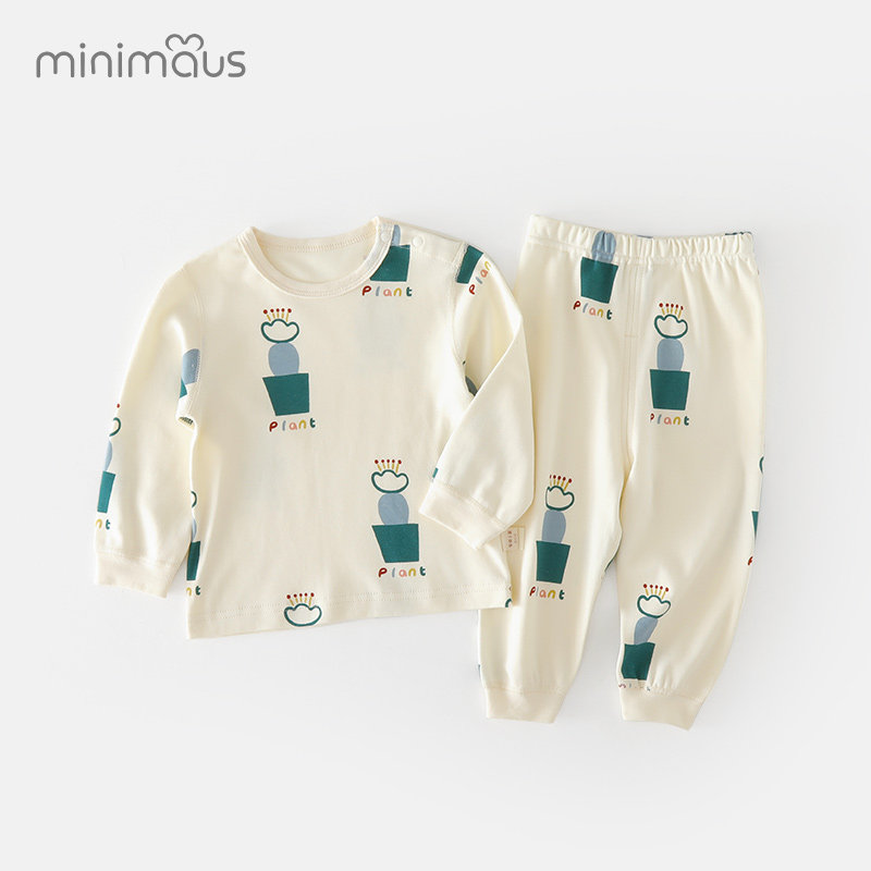 纯棉秋款儿童睡衣套装宝宝衣服