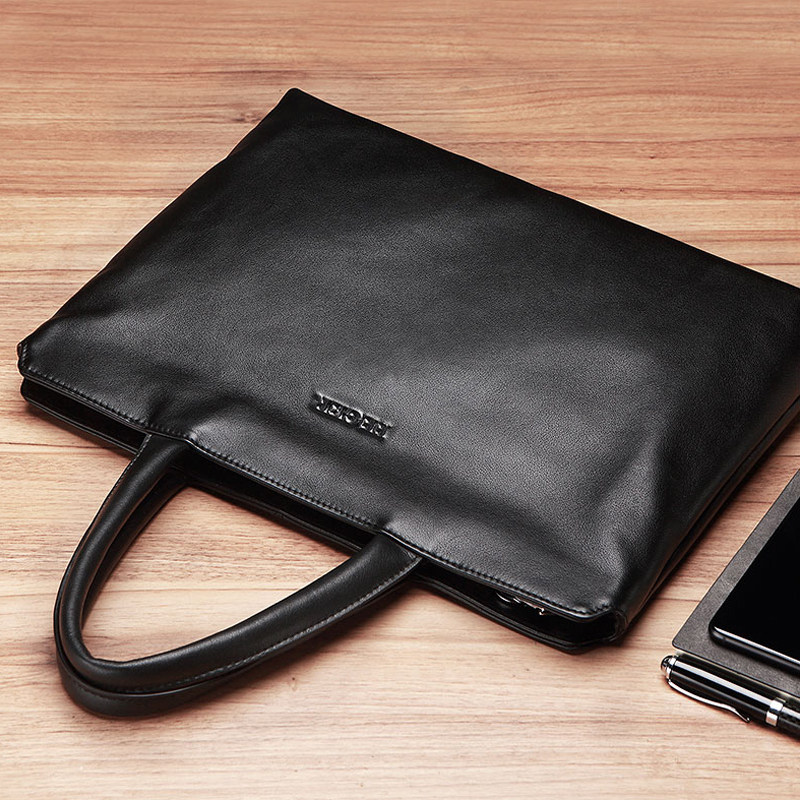 斐格手提包男真皮信封包男士头层牛皮薄款男包电脑包商务公文包男