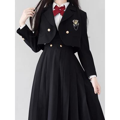 护奶裙jk套装正版制服学院风长裙西装外套秋冬背带连衣裙班服大码